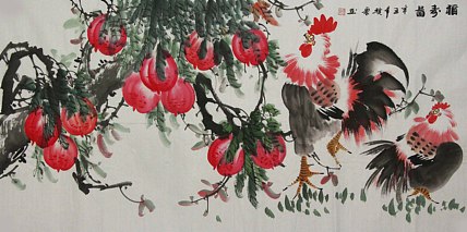 当代著名美女画家 魏琪乐 花鸟 国画
