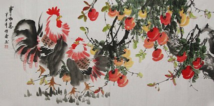 当代著名美女画家 魏琪乐 花鸟 国画