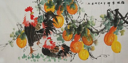 当代著名美女画家 魏琪乐 花鸟 国画