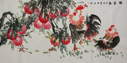 当代著名美女画家 魏琪乐 花鸟 国画