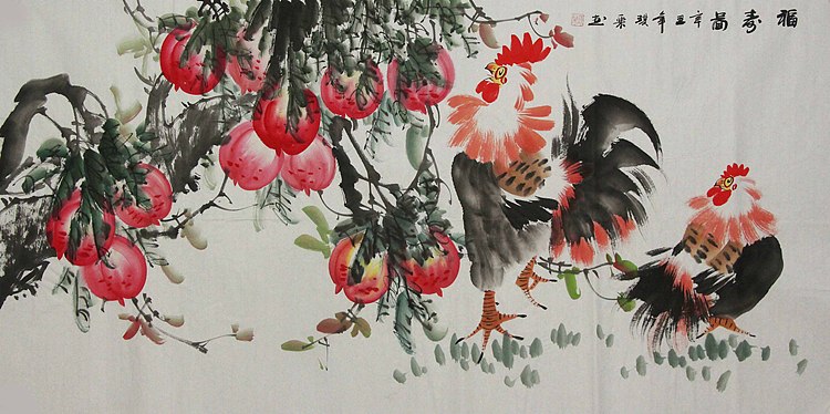 当代著名美女画家 魏琪乐 花鸟 国画