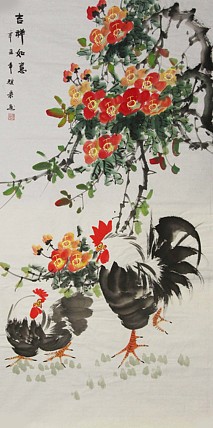 当代著名美女画家 魏琪乐 花鸟 国画