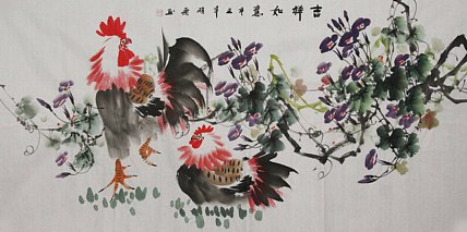 当代著名美女画家 魏琪乐 花鸟 国画