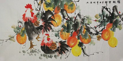 当代著名美女画家 魏琪乐 花鸟 国画