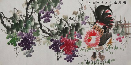 当代著名美女画家 魏琪乐 花鸟 国画