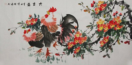 当代著名美女画家 魏琪乐 花鸟 国画