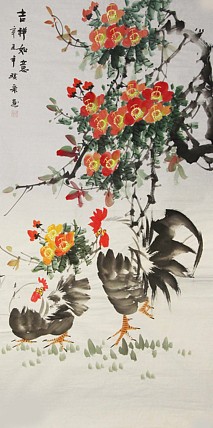 当代著名美女画家 魏琪乐 花鸟 国画