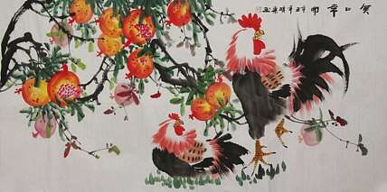 当代著名美女画家 魏琪乐 花鸟 国画