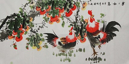 当代著名美女画家 魏琪乐 花鸟 国画
