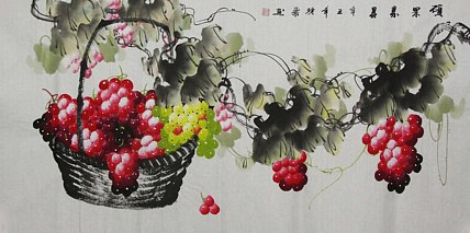 当代著名美女画家 魏琪乐 花鸟 国画