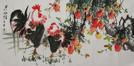 当代著名美女画家 魏琪乐 花鸟 国画