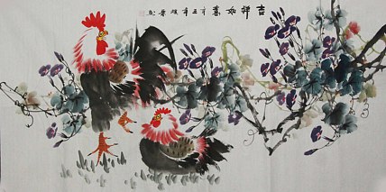 当代著名美女画家 魏琪乐 花鸟 国画