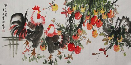 当代著名美女画家 魏琪乐 花鸟 国画
