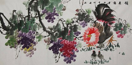 当代著名美女画家 魏琪乐 花鸟 国画