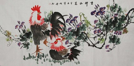 当代著名美女画家 魏琪乐 花鸟 国画