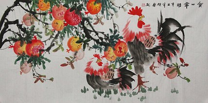 当代著名美女画家 魏琪乐 花鸟 国画