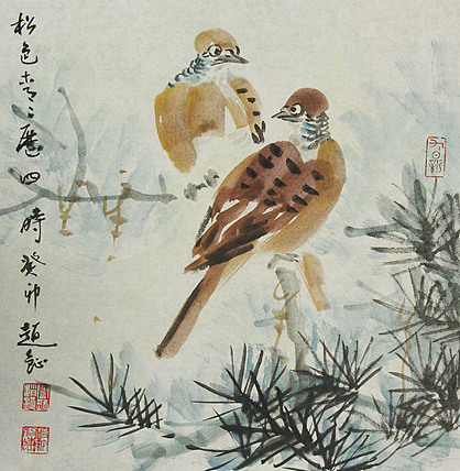 中美协会员 赵钲 写意花鸟国画