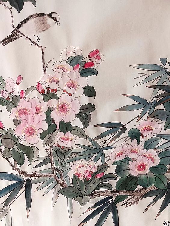 砚沐 春不老湖北美术学院艺术硕士李林国画作品