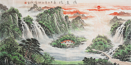 中国美协会员，陈学同 山水