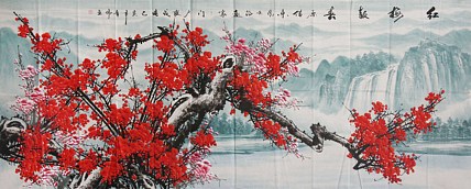 【巨幅-丈二】实力派青年画家 李章伟 红梅报春 国画
