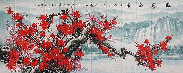 【巨幅-丈二】实力派青年画家 李章伟 红梅报春 国画