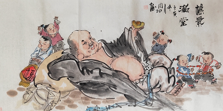 河北省美术家协会会员 侯同印 人物国画作品