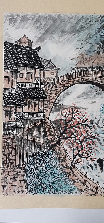 江南民居国画小品