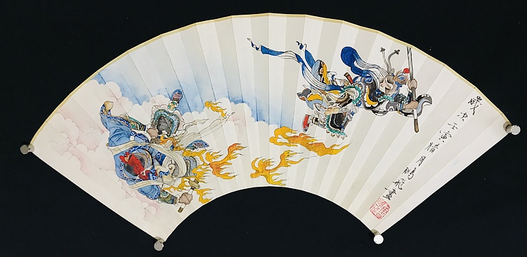 陕西省美术家协会会员，西安市碑林区美术家协会理事，西安中国画学会理事 鲁鹏飞 精品扇面