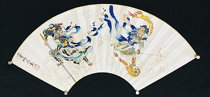 陕西省美术家协会会员，西安市碑林区美术家协会理事，西安中国画学会理事 鲁鹏飞 精品扇面