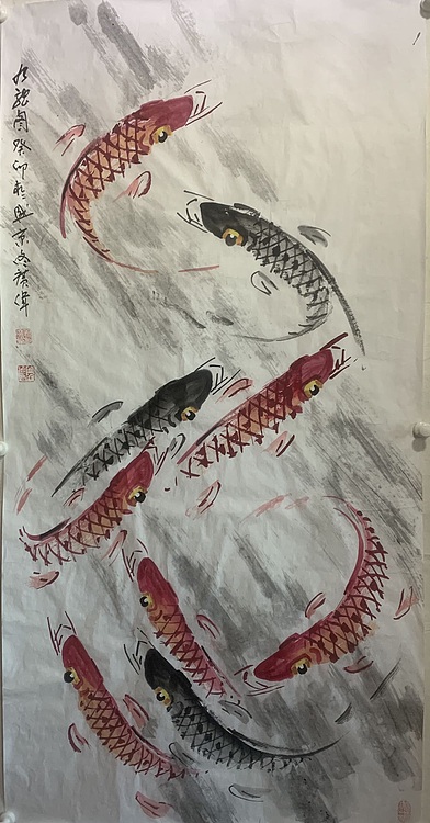 佟广伟 〈九龙图〉省市美协会员，张大千第四代传人.。