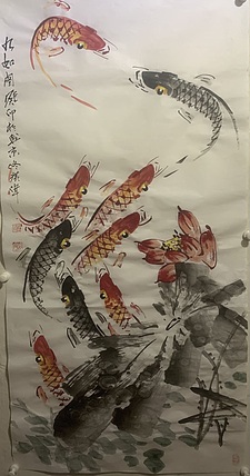 佟广伟 〈九如图〉省市美协会员，张大千第四代传人。