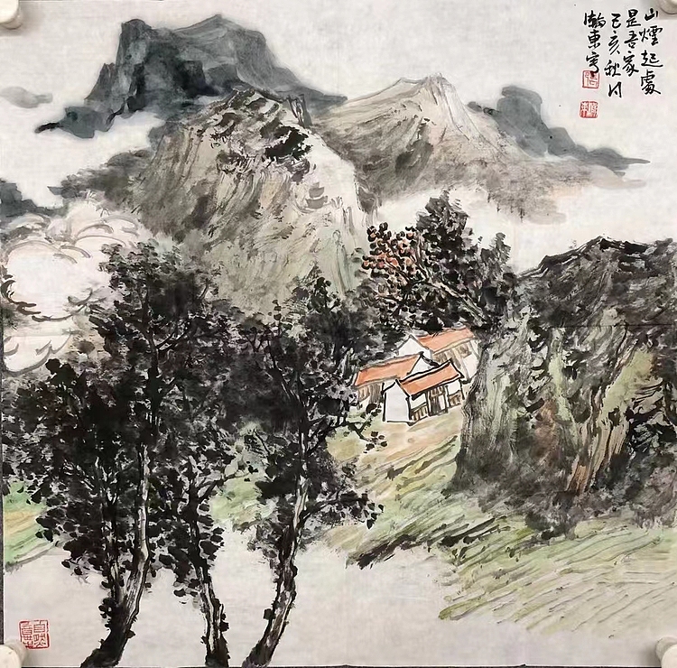 中国美术家协会会员 张瀚东 山烟起处是吾家