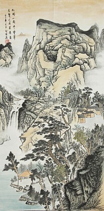 国画 周裕国 松排山面千重翠 四尺山水