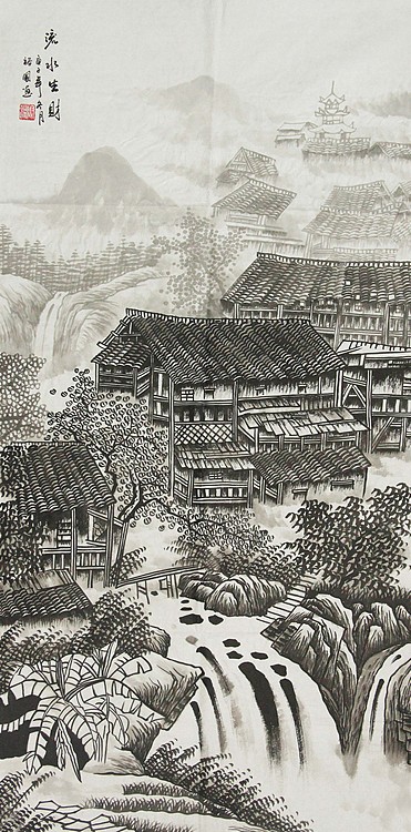 当代艺术家 周裕国 精品山水国画