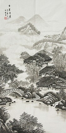 当代艺术家 周裕国 精品山水国画