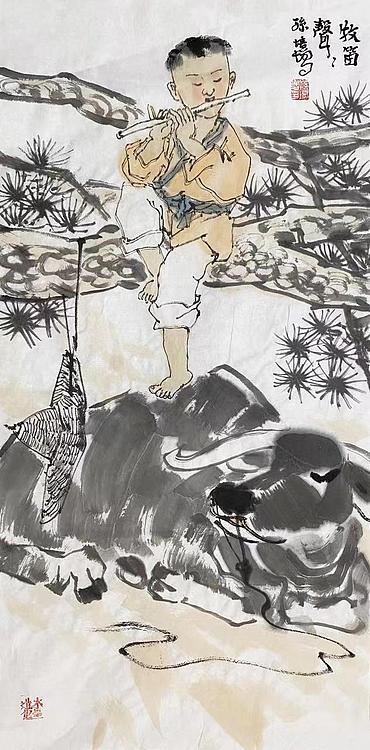 中国美术家协会会员 孙培增 人物国画