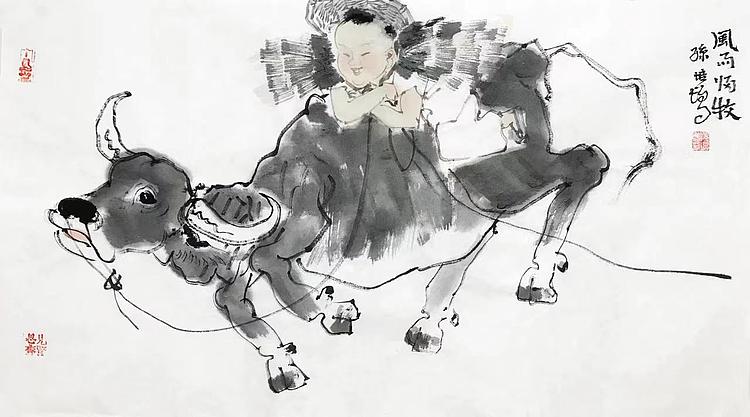 中国美术家协会会员 孙培增 人物国画
