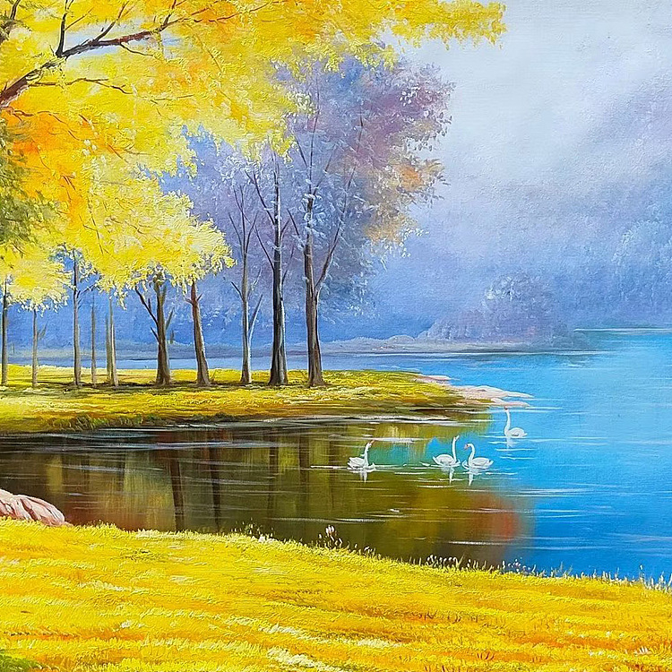 胡冰 精品纯手绘油画《风景》