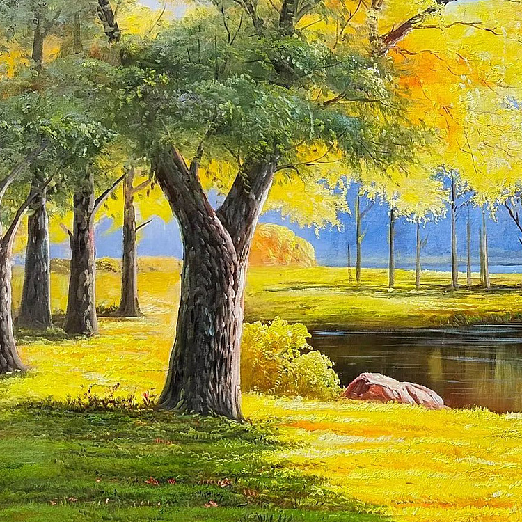 胡冰 精品纯手绘油画《风景》
