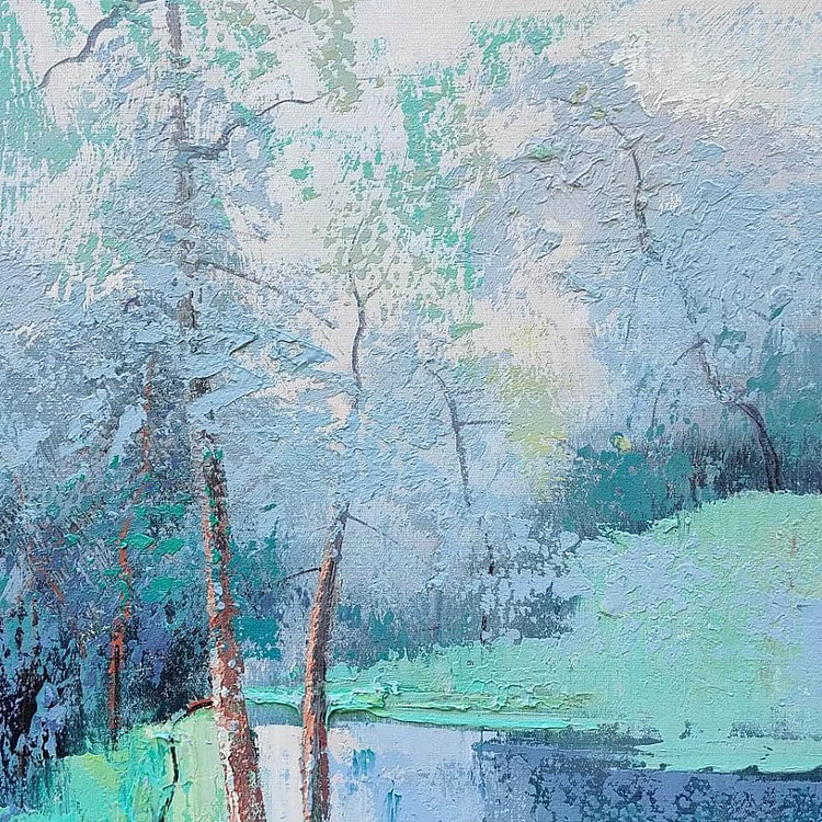 胡冰 纯手绘精品油画《风景2》