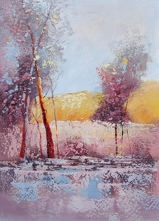胡冰 纯手绘精品油画《风景1》
