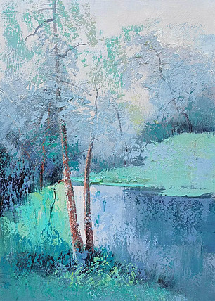 胡冰 纯手绘精品油画《风景2》