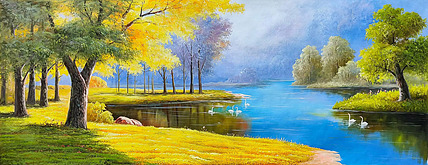 胡冰 精品纯手绘油画《风景》