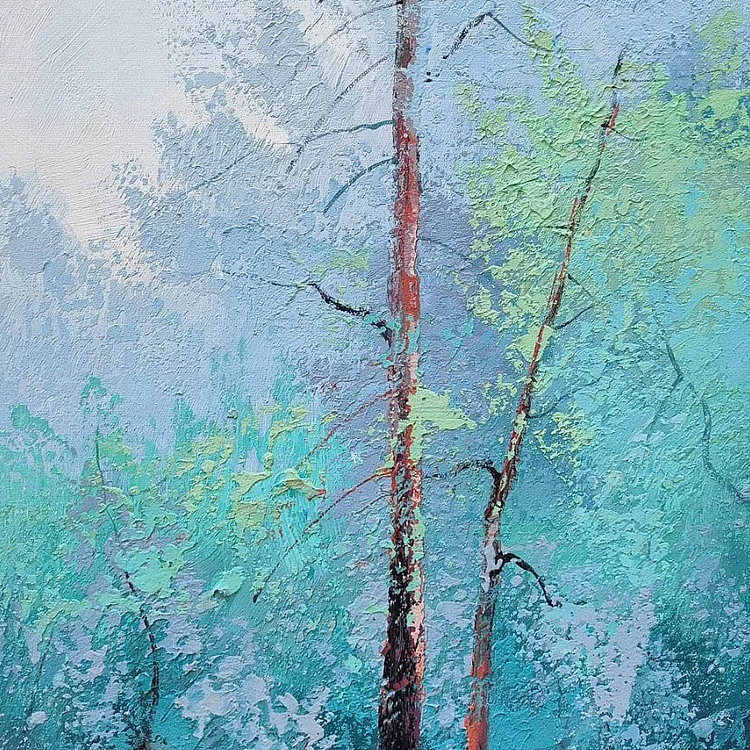 胡冰 纯手绘精品油画《风景3》