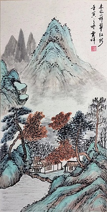 云海松涛 名家名画青绿山水