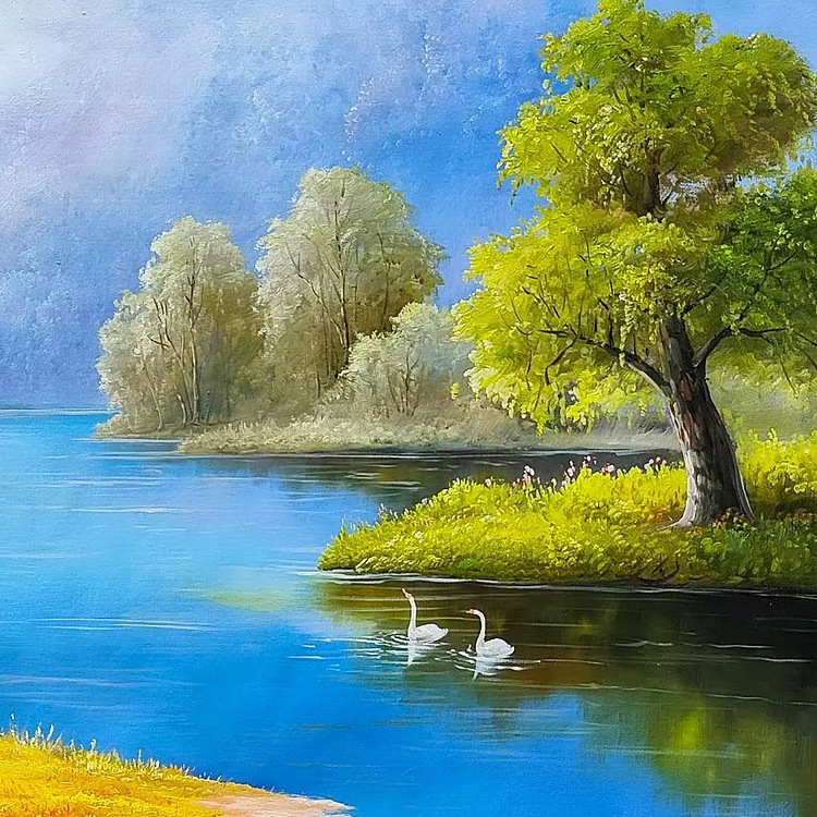 胡冰 精品纯手绘油画《风景》
