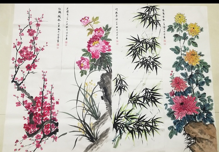 贺国平 国画（梅兰竹菊）