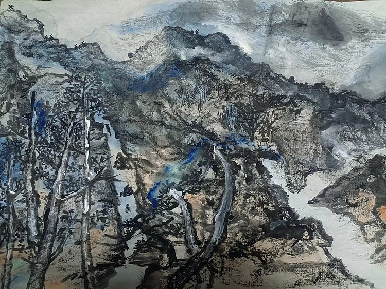 喻阳 匡庐山居图