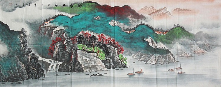画家 韦建 泼墨山水精品