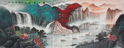 画家 韦建 泼墨山水精品